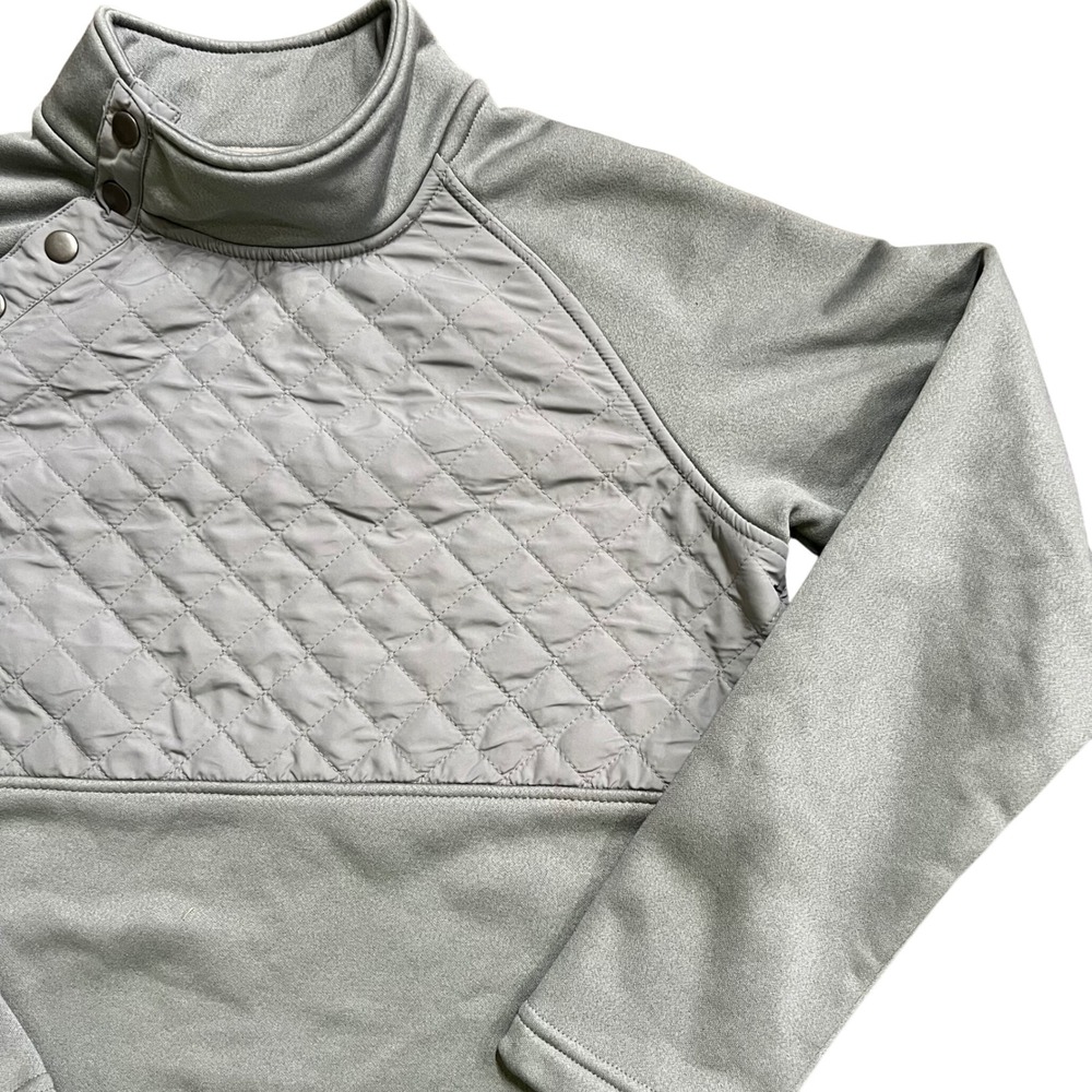 Charles River Apparel Womens Gray Quilted Pullover Long Sleeve Top Medium‎
